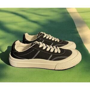 Aloha Island Women's Black White Sneakers Tennis Shoes Canvas Sz 11